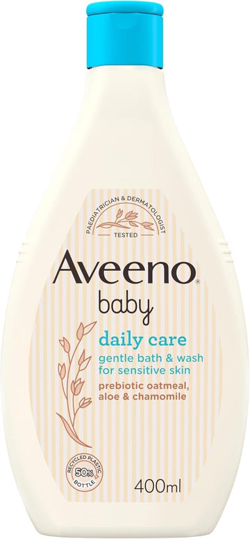 Aveeno Baby Daily Care Gentle Bath & Wash (1 X 400Ml), Tear-Free Baby Wash With Gentle Fragrance With Prebiotic Colloidal Oatmeal, Gently Cleanses & Leaves Skin Feeling Moisturised, For Sensitive Skin