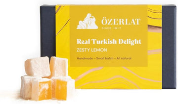 Ozerlat Real Turkish Delight; Zesty Lemon – Luxury Gourmet Artisan Dessert Sweets, Premium Quality Natural Ingredients, Vegan, Gluten Free (200G)