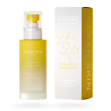 Clean Skin Club Pineapple Glow Mist | Hyaluronic Acid + Peptides | Papaya + Coconut Extracts | Hydrating & Fortifying Face Spray | Vegan & Cruelty Free