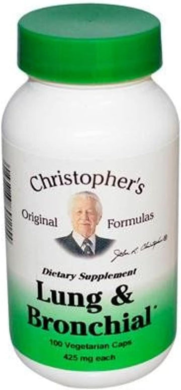 Dr. Christopher's Unisex Lung & Bronchial Formula Vegetarian Capsules 100 Count 400 mg Each