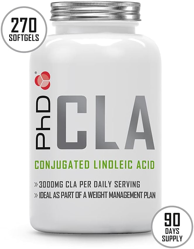 PhD Nutrition CLA Softgels | 3000mg Per Daily Serving | Weight Management Supplement | Natural CLA from Safflower Oil | for Men & Women | 270 Capsules (90 Days Supply) : Amazon.co.uk: Health & Personal Care