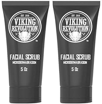 Viking Revolution Microdermabrasion Face Scrub For Men - Facial Cleanser For Skin Exfoliating, Deep Cleansing, Removing Blackheads, Acne, Ingrown Hairs - Men'S Face Scrub For Pre-Shave (2 Pack)