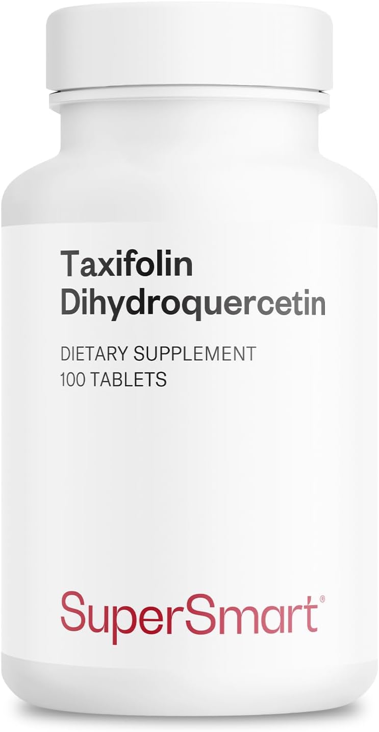 Supersmart - Taxifolin Dihydroquercetin 60Mg Per Day (90% Dhq Supplement) - Russian Siberian Dahurian Larch Tree Extract - Antioxidant Bioflavonoid | Non-Gmo & Gluten Free - 100 Tablets