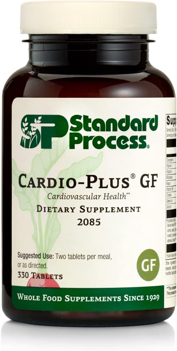 Standard Process Cardio-Plus Gf (Gluten Free) - Supports Heart Health And Blood Flow From Vitamin C, Vitamin E, Riboflavin, Niacin, Vitamin B6, Choline, Selenium, And More - 330 Tablets