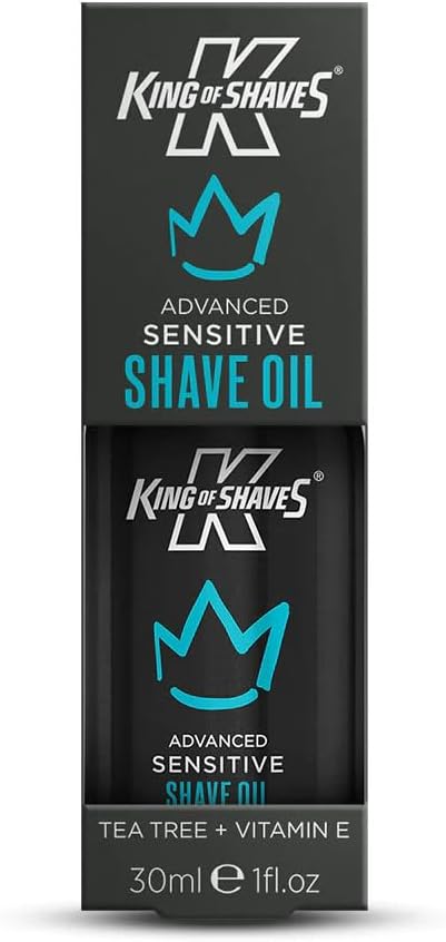 King Of Shaves Advanced Sensitive Shaving Oil For Men With Handy Pump, For A Close And Comfortable Shave, Shave Oil For Men, 30Ml