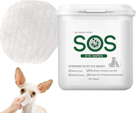 100-Pack Cat and Dog Eye & Ear Care Wipes – Gentle Cleaning Cloths for Pet Hygiene, Tear Stain Removal, and Sensitive Skin
