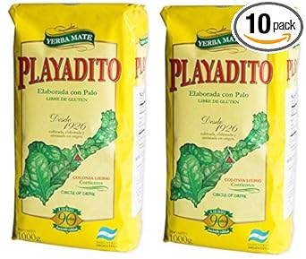 Yerba Mate Playadito 1 Kg. | 2.2 Lbs. - 2 Pack. - 10 Set