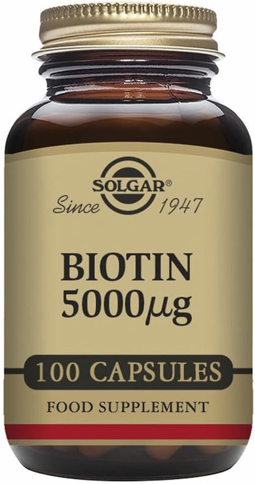 SOLGAR Biotin 5000Mg Veggie 100 Vc, 100 CT : Health & Household