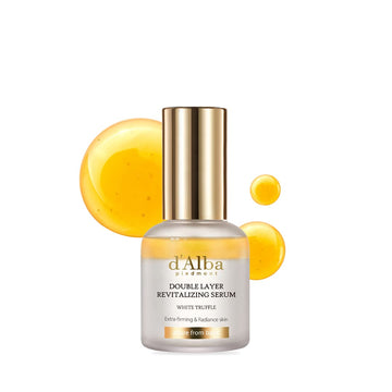 D'Alba Italian White Truffle Double Layer Revitalizing Serum, 100Hr Hydration With Hyaluronic Acid And Centella Asiatica, Skin Firming And Tightening, Long-Lasting Korean Skin Care (1.01 Fl.Oz)