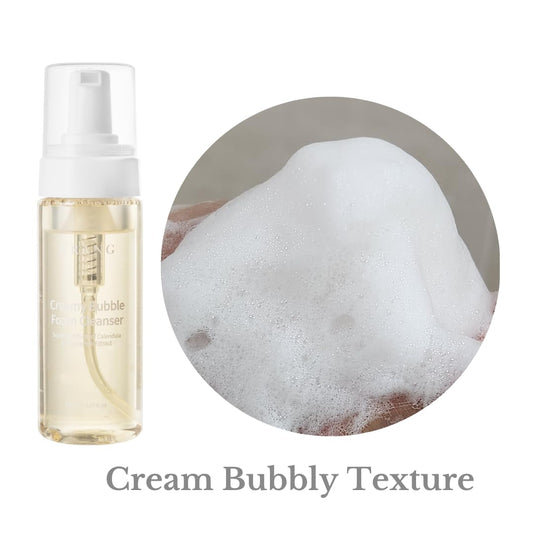 Urang] Creamy Bubble Foam Cleanser 5.07 Fl Oz | Cosmos Natural Certified Calendula & Chamomile Extract - Soften And Moisturize Skin | Vegan Face Wash For All Fmaily Members | Bubble Skincare