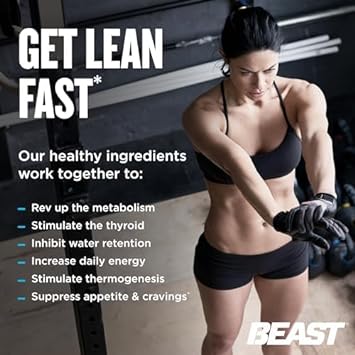 Beast Sports Nutrition 2Shredded - 60 Vegetable Capsules - Burn Fat, Increase Energy & Boost Metabolism - Keto-Friendly Thermogenic & Diuretic Complex - 30 Servings : Health & Household