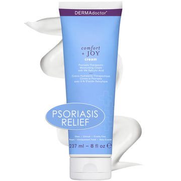 Dermadoctor Comfort + Joy Moisturizing Psoriasis Cream To Relieve Itchy Red Irritated Dry Skin For Body And Face | 3% Salicylic Acid - 8 Oz