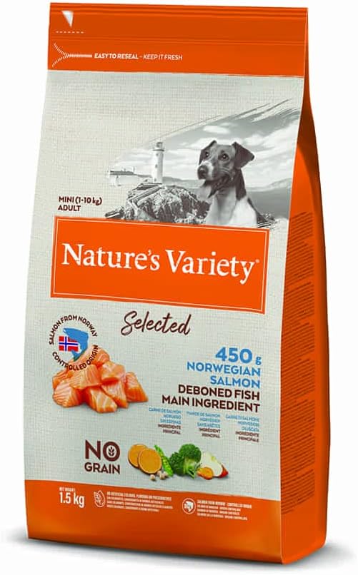 Nature's Variety Meat Boost Complete Dry Food Norwegian Salmon for Adult Dogs - 1.5 Kg :Pet Supplies