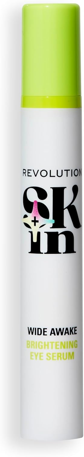 Revolution Skin, Wide Awake 10% Vitamin C & Tri-Peptide Brightening Eye Serum, Creates Radiant Under-Eyes, Vegan & Cruelty-Free, 15Ml