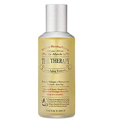 THE FACE SHOP The Therapy Essential tonic Treatment | Toner & Treatment & Emulsion All-In-1 for Skin Texture Smooth & Effective Hydration | Anti-Aging Moisture Formula, 5.07 Fl Oz : Beauty & Personal Care