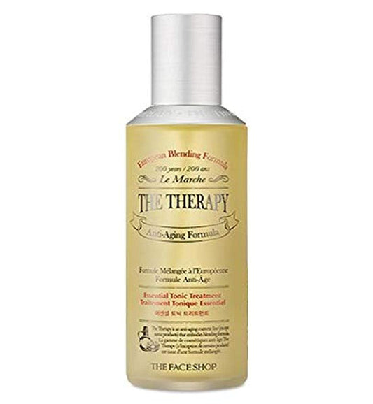 THE FACE SHOP The Therapy Essential tonic Treatment | Toner & Treatment & Emulsion All-In-1 for Skin Texture Smooth & Effective Hydration | Anti-Aging Moisture Formula, 5.07 Fl Oz : Beauty & Personal Care