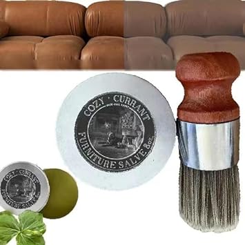 Wise Owl Furniture Paste, Leather Paste with Boar Bristle Brush, Furniture Paste/Leather Paste with Boar Bristle Brush. Protect and Care for Your Leather and Wooden Furniture (1 pcs)