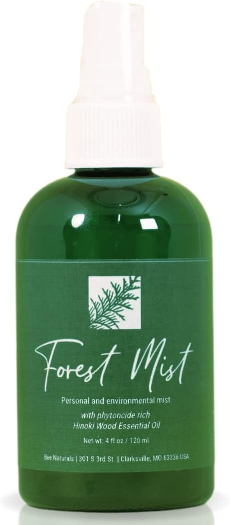 Forest Essence Bliss - Bee Naturals Forest Mist - Hinoki Wood Aromatherapy Spray, Phytoncide-Rich for Relaxation & Stress Relief - Versatile Mist for Personal & Environmental Harmony, Cruelty-Free
