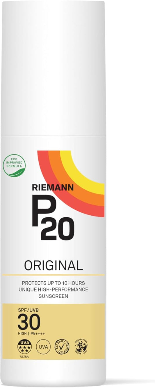 Riemann P20 Original Spf30 Spray 85Ml, Advanced Sunscreen Protection, High Performance Triple Protection + Sweat Resistance, Durable Protects Up To 10 Hours