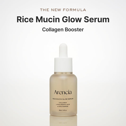 Rice Mucin Glow Serum, Collagen + Hyaluronic Acid & Niacinamide, 1.01 Fl Oz