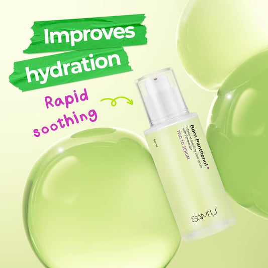 Sam'U Born Panthenol Two-To Serum With Centella Asiatica & Green Tea Seed Serum For Women, Hydrating And Soothing Formula With Hyaluronic Acid – Korean Skincare For All Skin Types (50Ml / 1.69 Fl Oz)