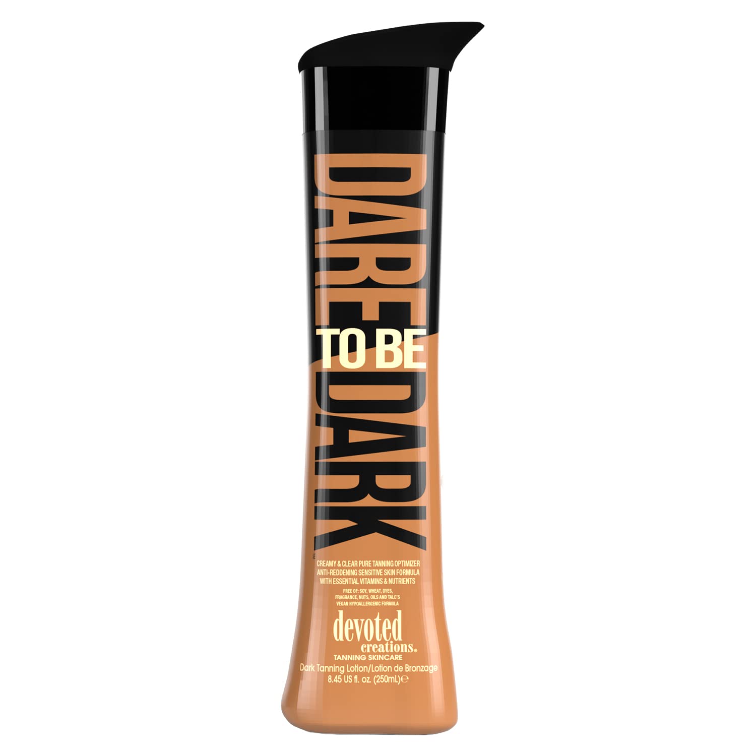 Devoted Creations Dare To Be Dark Tanning Lotion – Creamy And Clear Pure Tanning Optimizer, Anti-Reddening, Sensitive Skin Formula With Essential Vitamins And Nutrients – 8.45 Oz