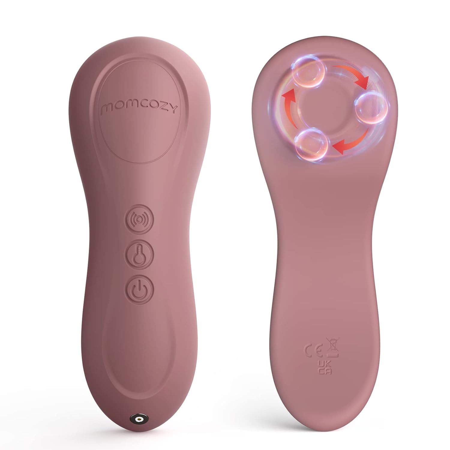 Momcozy Rolling Lactation Massager With Heat, 3-In-1 Real-Like Massage For Relieve Clogged Ducts, Breast Massager Warming For Breastfeeding, Improve Milk Flow, Dusty Rose