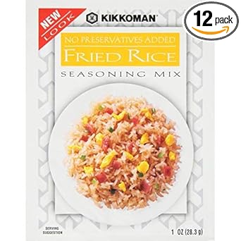 Kikkoman - Delicious Fried Rice Seasoning Mix - Full Flavored Low Sodium & Fat - All Purpose Seasoning, No Added Preservatives & No High Fructose Corn Syrup – 1 Oz (Pack Of 12)