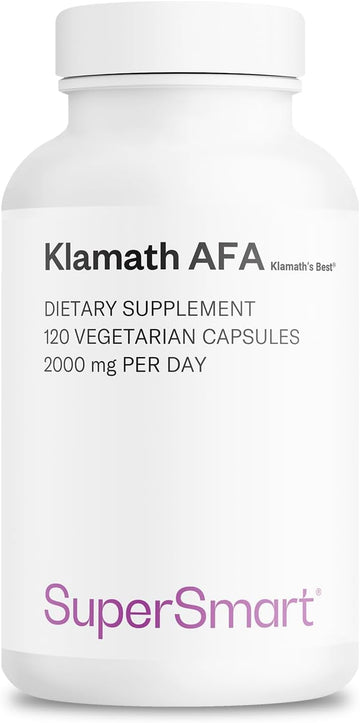 Supersmart - Afa Extract 1000 Mg Per Day (Patented) - Aphanizomenon Flos-Aquae - Blue-Green Algae Supplement | Non-Gmo & Gluten Free - 120 Vegetarian Capsules