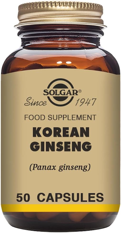 Solgar Full Potency Korean Ginseng Vegetable Capsules, 50 Count