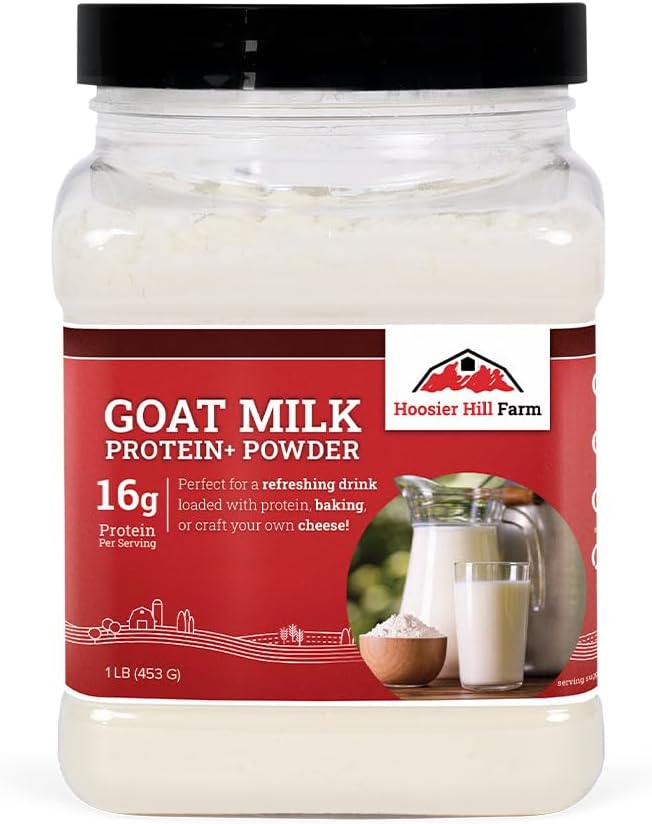 Hoosier Hill Farm Goat Milk Protein + Powder, 1Lb (Pack Of 1), Protein-Packed, Ideal For Shakes And Smoothies