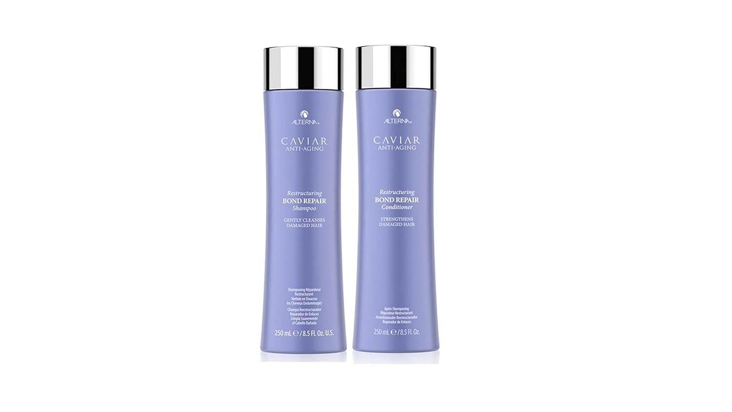 Alterna Caviar Anti-Aging Restructuring Bond Repair Shampoo And Conditioner Standard Set, 8.5Oz Each | Rebuilds & Strengthens Damaged Hair | Sulfate Free