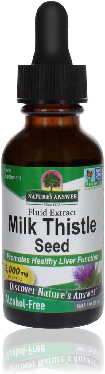 Nature'S Answer Milk Thistle 2000 Mg 1 Extract | Promotes Liver Function | Non-Gmo, Kosher Certified, Gluten-Free | 2 Pack