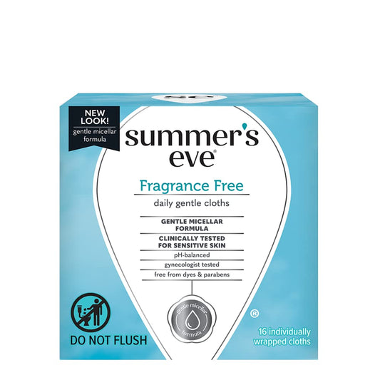 Summer’S Eve Fragrance Free Gentle Daily Feminine Wipes, Removes Odor, Ph Balanced, 16 Count, (Pack Of 2)