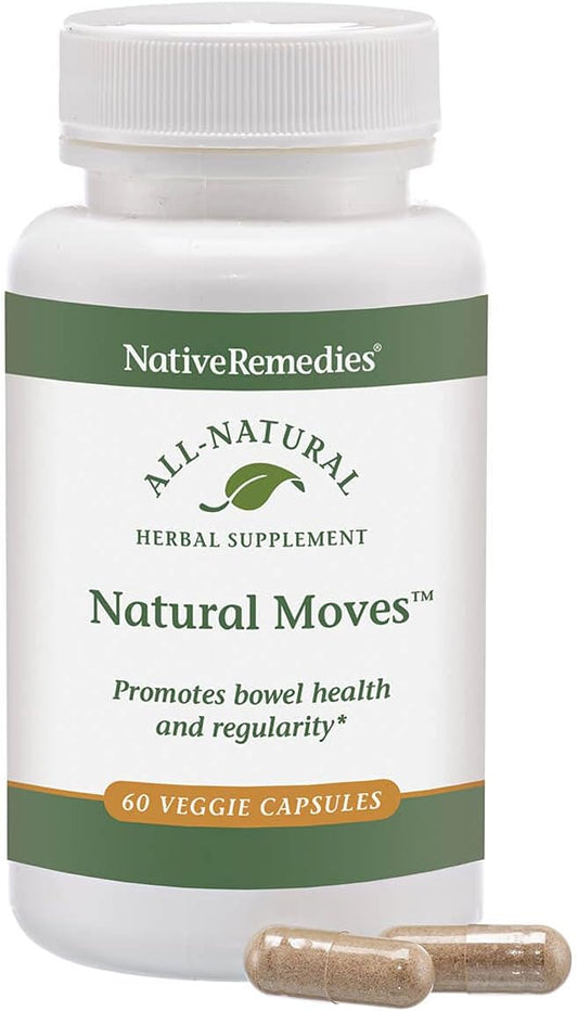 NativeRemedies Natural Moves - All Natural Herbal Supplement Promotes Bowel Health and Regularity as Related to Constipation - 60 Veggie Caps