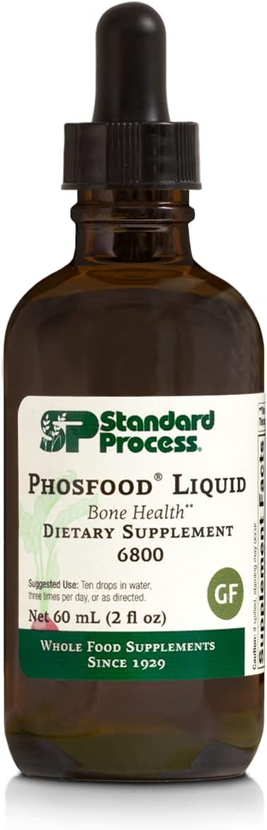 Standard Process Phosfood Liquid - Whole Food Bone Health And Bone Support, Phosphorus Supplements With Inositol And Riboflavin - 2 Fl. Oz