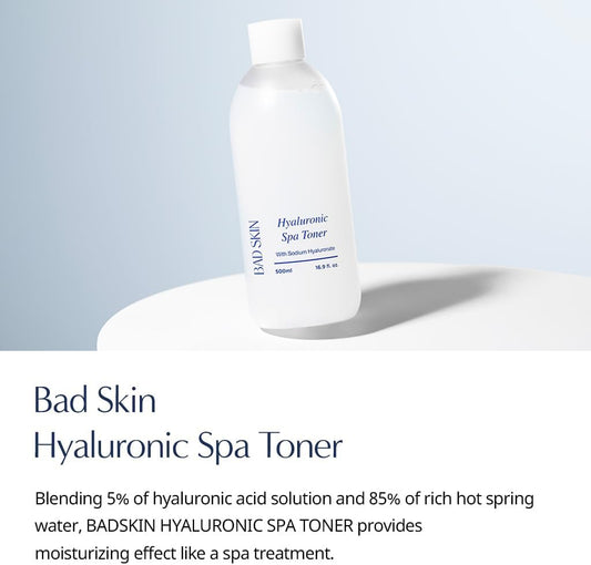 Bad Skin Hyaluronic Spa Toner, 16.9 Fl Oz (500 Ml) Made In Korea