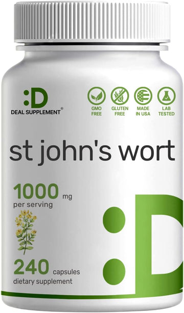 Deal Supplement St. John'S Wort Extract 1000Mg - 240* Capsules, Retains 3000Mcg Active Hypericins | Premium North American Source