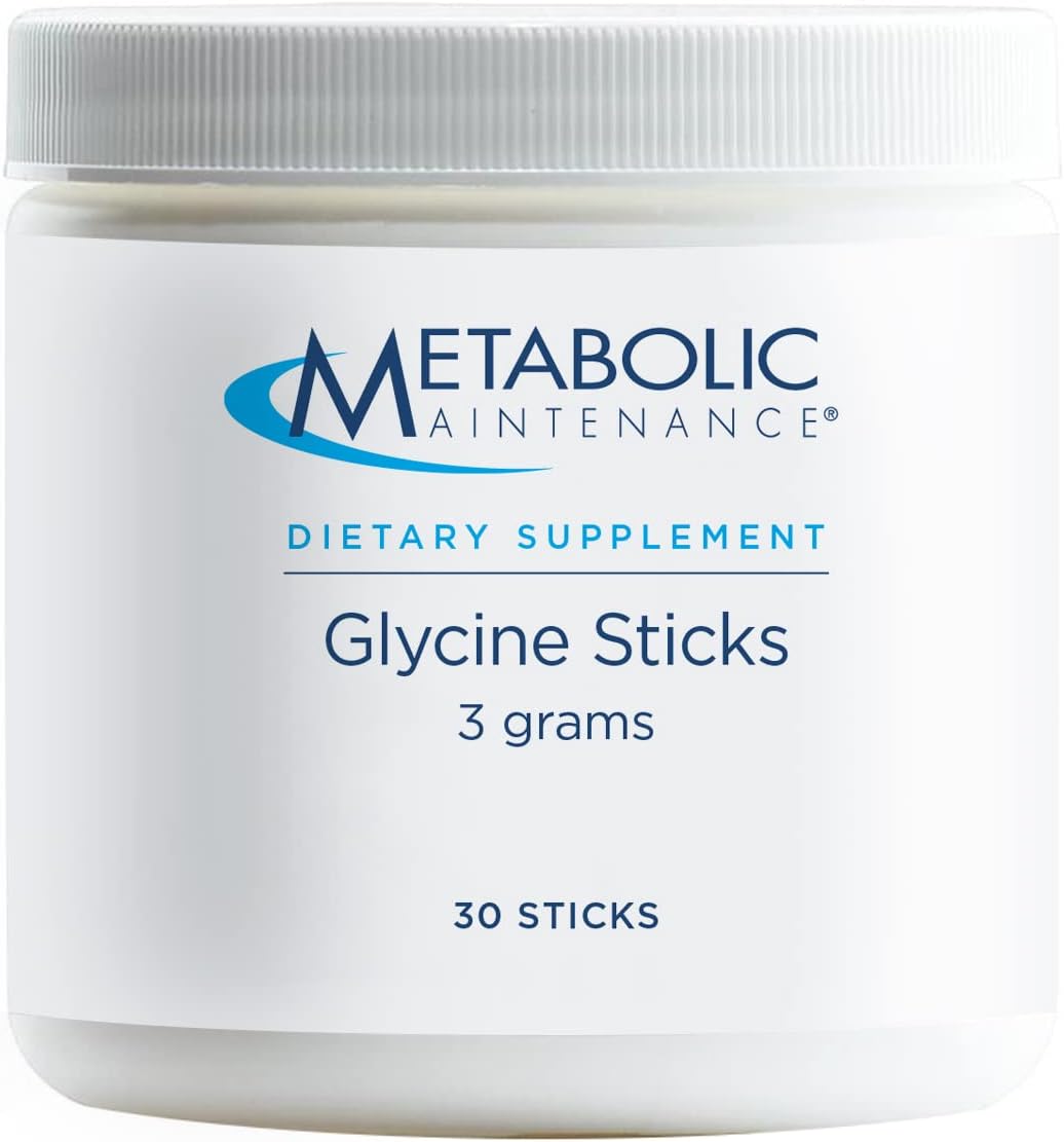 Metabolic Maintenance Glycine Sticks - Amino Acid Supplement to Support Cartilage Repair, Circadian Rhythm, & Neurological Function - On The Go Glycine Powder Doses (30 Servings)