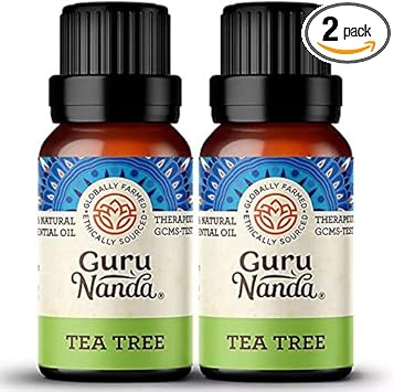 GuruNanda Tea Tree Essential Oil (2x0.5 Fl Oz) - 100% Pure, Undiluted Aromatherapy Oil for Diffusers, Massage, DIY Recipes, Helps in Skin & Hair Care : Health & Household