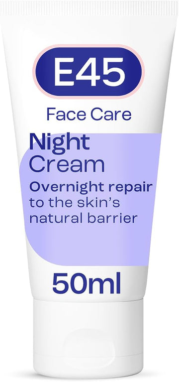 E45 Face Night Cream - Nourishing Night Moisturiser To Restore Skin Barrier – For Sensitive Skin & Eczema Prone Skin - Regenerative & Firming Night Cream - Perfume Free - Dermatologist Approved - 50Ml