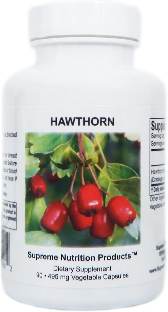 Supreme Nutrition Hawthorn, 90 Pure Hawthorn Berry Vegetarian Capsules