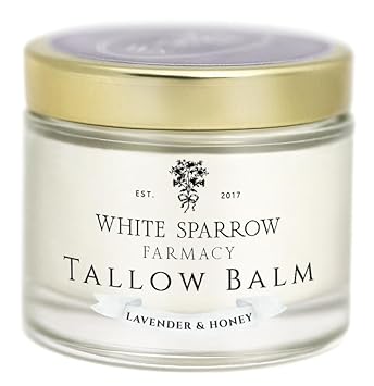 Organic Grass Fed Tallow Balm - (Lavender & Honey) Organic Tallow From Grass Fed Cows & All Organic Ingredients. For Face And Body. (2.0 Oz)…
