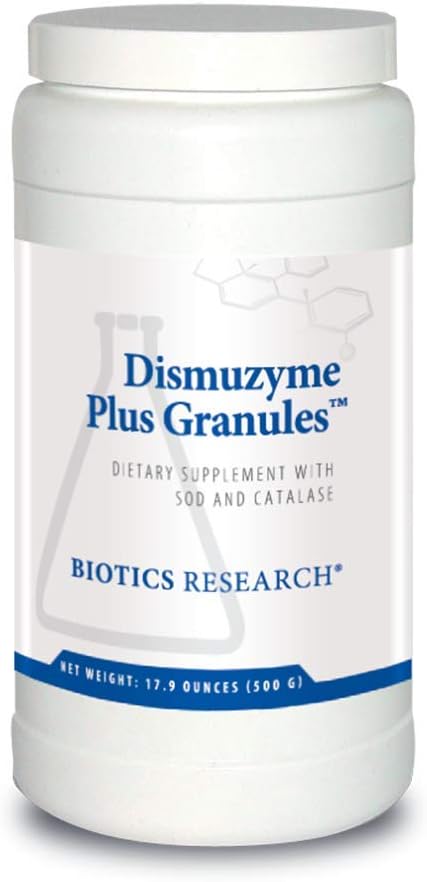 Biotics Research Dismuzyme Plus Granules Sod, 1200 Mcg Catalase, High Antioxidant Activity, Supports Immune System. Contains: 17.9 Ounces 500 Grams 62 Servings