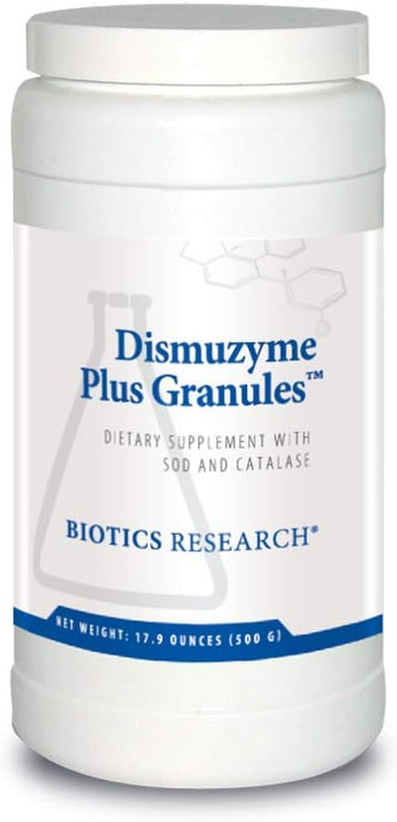 Biotics Research Dismuzyme Plus Granules Sod, 1200 Catalase, High Antioxidant Activity, Supports Immune System. Contains: 17.9 Ounces 500 Grams 62 Servings