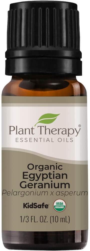 Plant Therapy Organic Egyptian Geranium Essential Oil 100% Pure, Usda Certified Organic, Undiluted, Natural Aromatherapy, Therapeutic Grade 10 Ml (1/3 Oz)