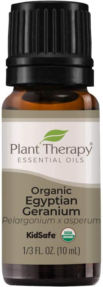 Plant Therapy Organic Egyptian Geranium Essential Oil 100% Pure, Usda Certified Organic, Undiluted, Natural Aromatherapy, Therapeutic Grade 10 Ml (1/3 Oz)