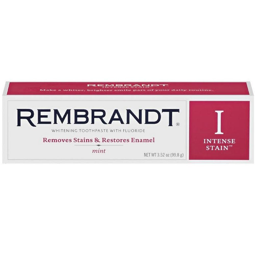 REMBRANDT Intense Stain Whitening Toothpaste With Fluoride, Removes Tough Stains, Rehardens And Strengthens Enamel, 3.5 Ounce - (Pack of 2) : Health & Household