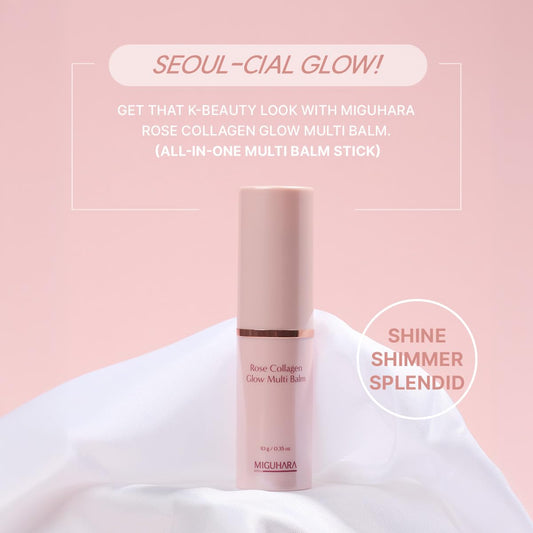 Rose Collagen Glow Multi Balm | Korean Skincare All-In-One Hydrating Multi Balm Stick (10G/0.35 Oz.)