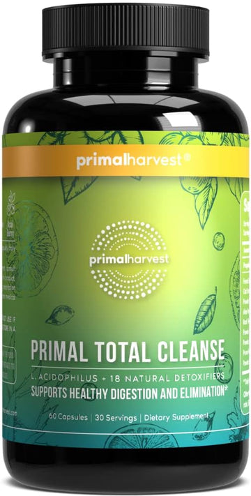 Primal Harvest Full Body Detox Cleanse, Primal Total Cleanse Works As Colon Cleanse, Liver Cleanse, Kidney Cleanse, Gut Cleanse, Bowel Cleanse, Intestinal Cleanse, & Stomach Cleanse, 60 Detox Pills